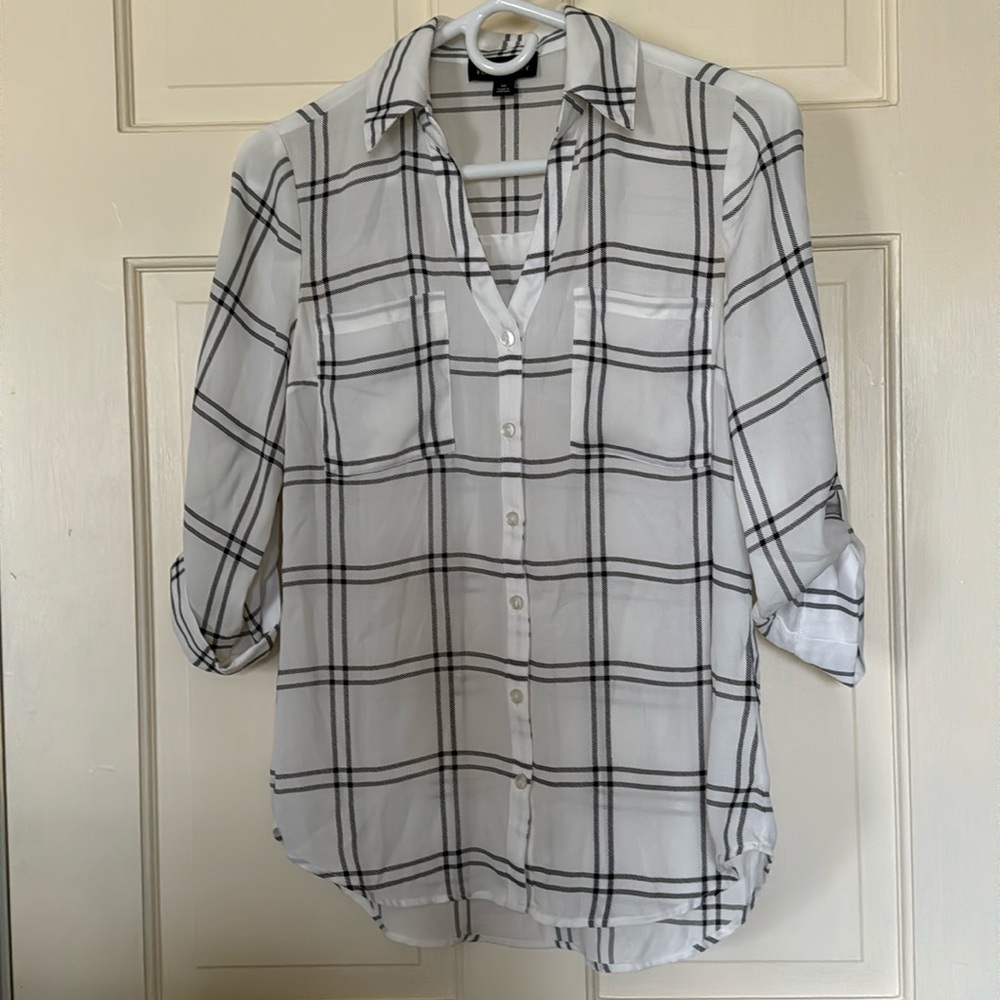Fortune Ivy top black and white XS